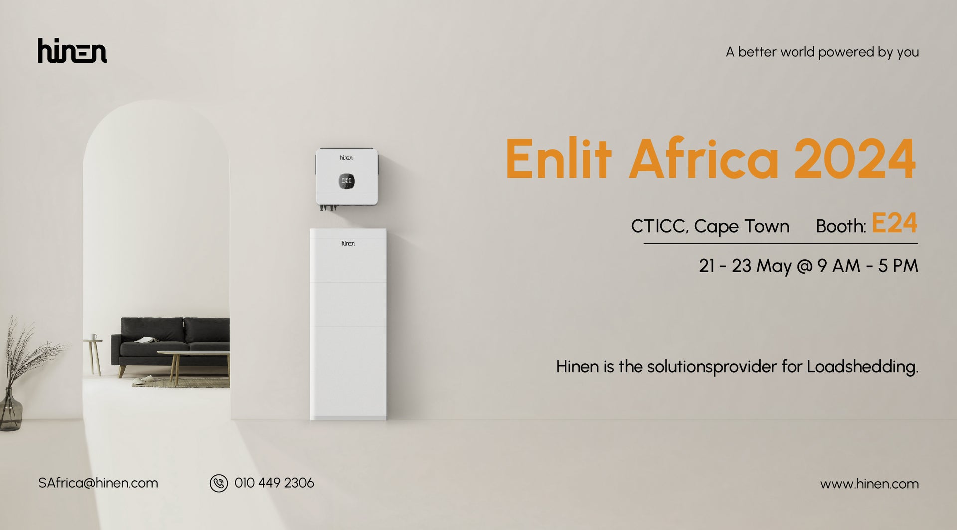 Hinen Exhibits at Enlit Africa 2024, Supporting South Africa's Electricity Transition Journey