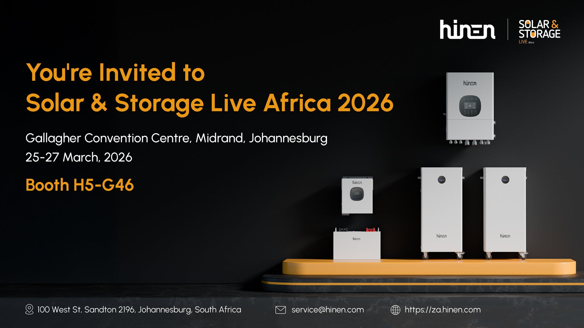 Hinen Introduces 3kW Cost-Effective Off-Grid and 12kW High-Power Hybrid Solutions at Solar & Storage Live Africa 2026