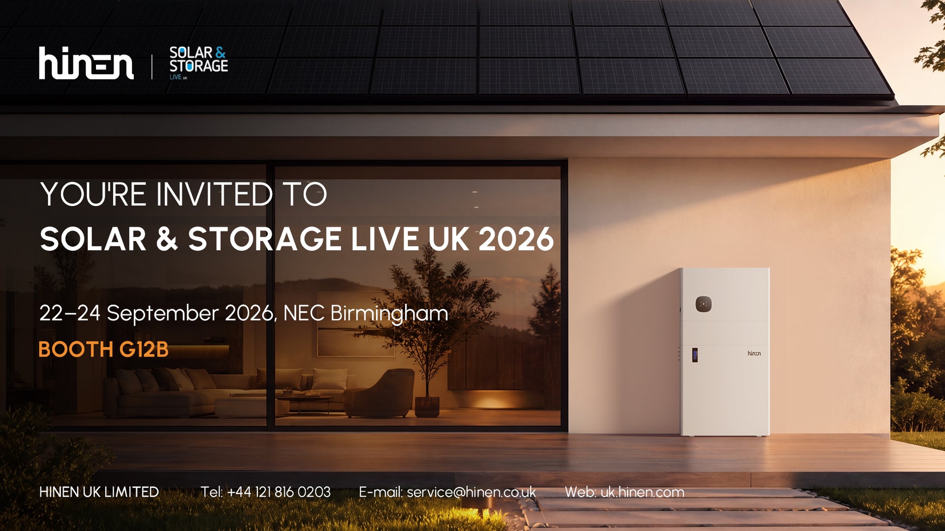Hinen at Solar & Storage Live UK 2026: Powering Smarter UK Homes with A15 RESS