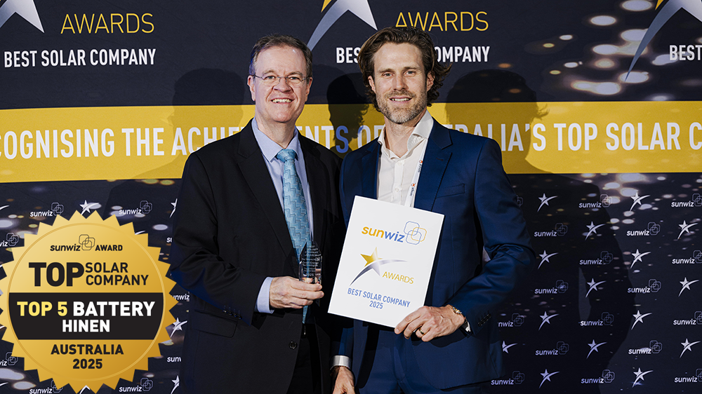 Hinen is ranked in the Top 5 Manufacturers for solar batteries in Australia for 2025